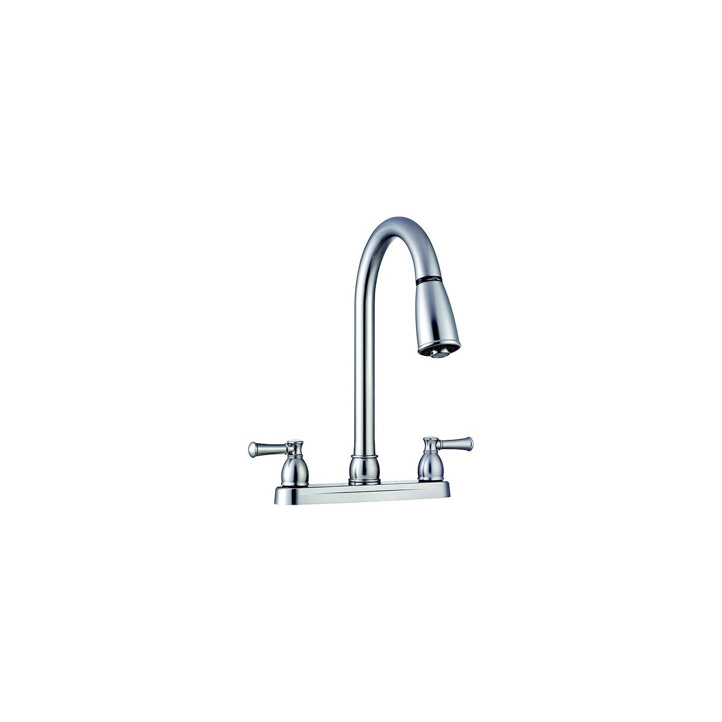 Dura Faucet DFPK350LSN Non-Metallic Dual Lever Pull-Down Kitchen Faucet, Satin Nickel