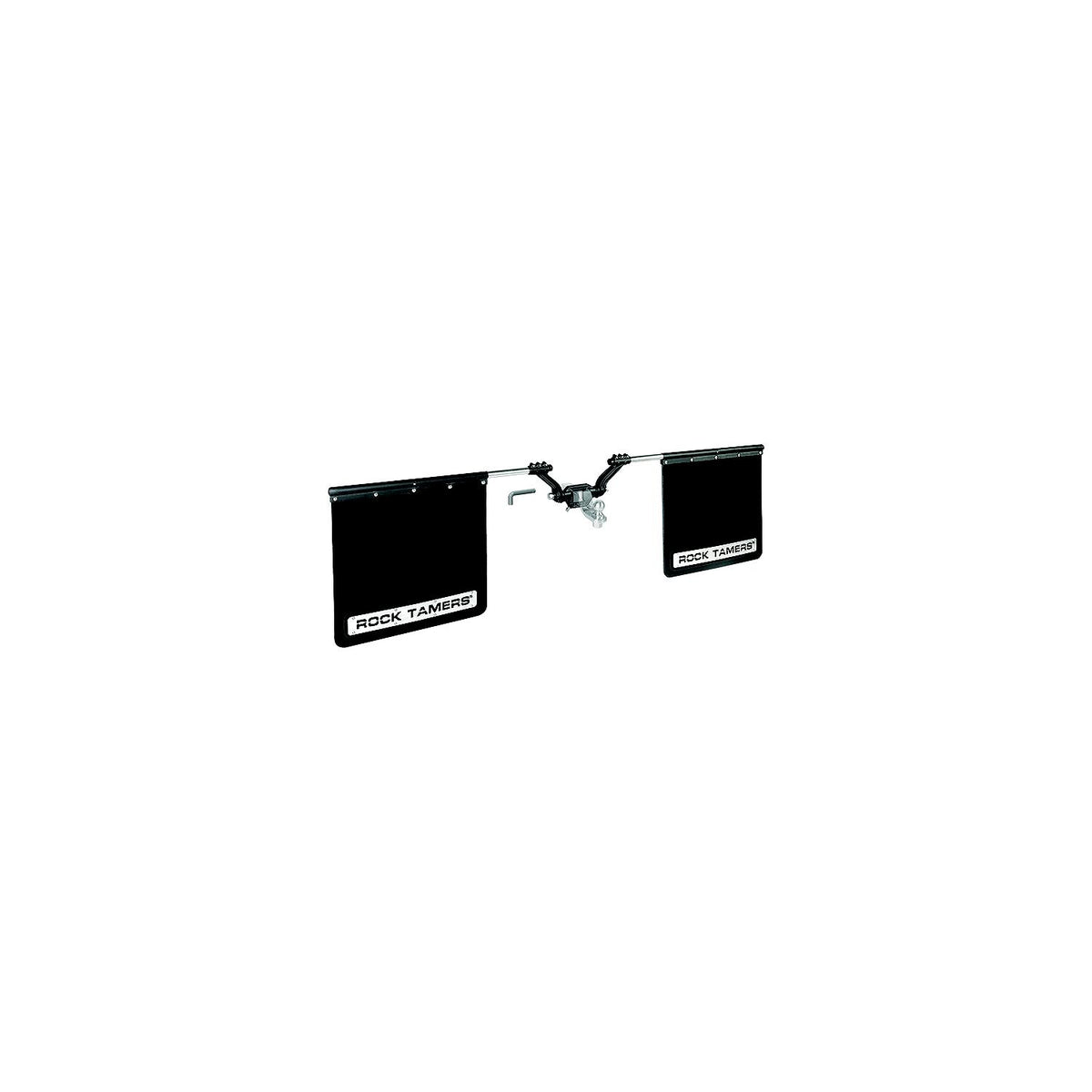 Rock Tamers 00112 Matte Black Adjustable 24" x 24" Rubber Mudflap System & Stainless Steel Trim Plates for 3" Receiver-Supply Nautica