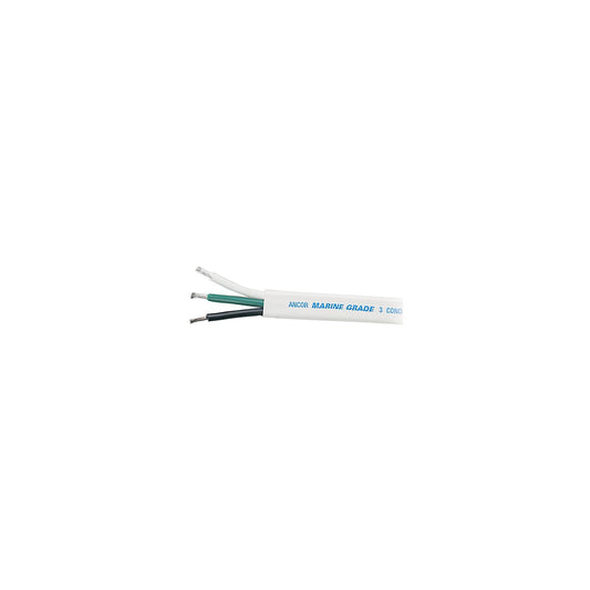 Ancor 130705 Marine Grade Tinned Triplex Cable, Black/Green/White Conductors, 6/3 AWG, 50', White Jacket