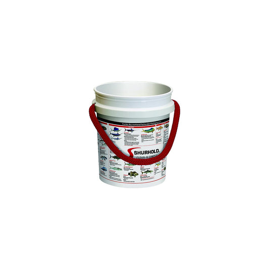 Shurhold 2451FFR Rope Handle Bucket, 5 Gal., White w/Florida Fishing Regulations Graphics-Supply Nautica