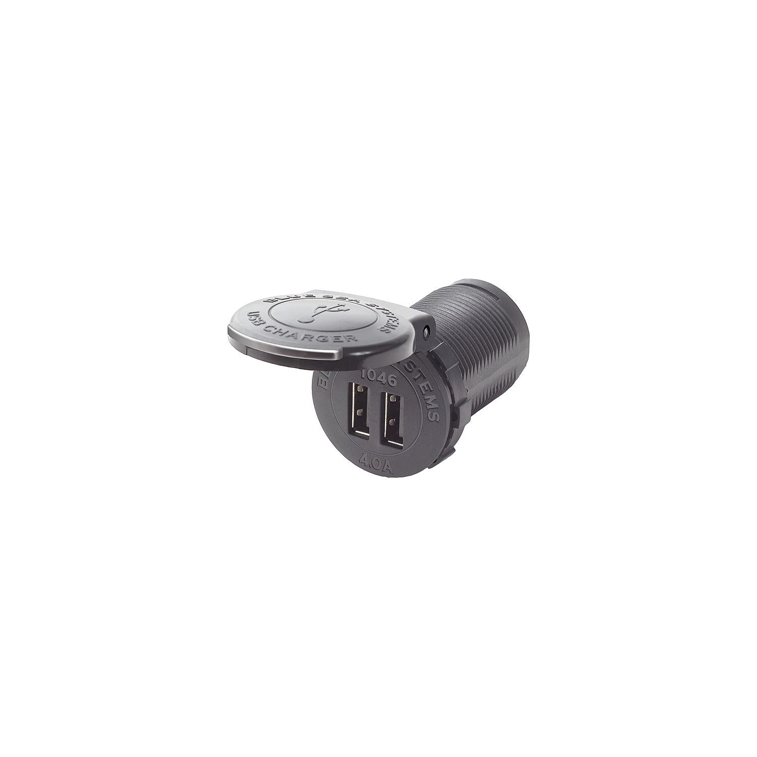 Blue Sea Systems 1046BSS Dual USB Charger Socket Mount 48V DC-Supply Nautica