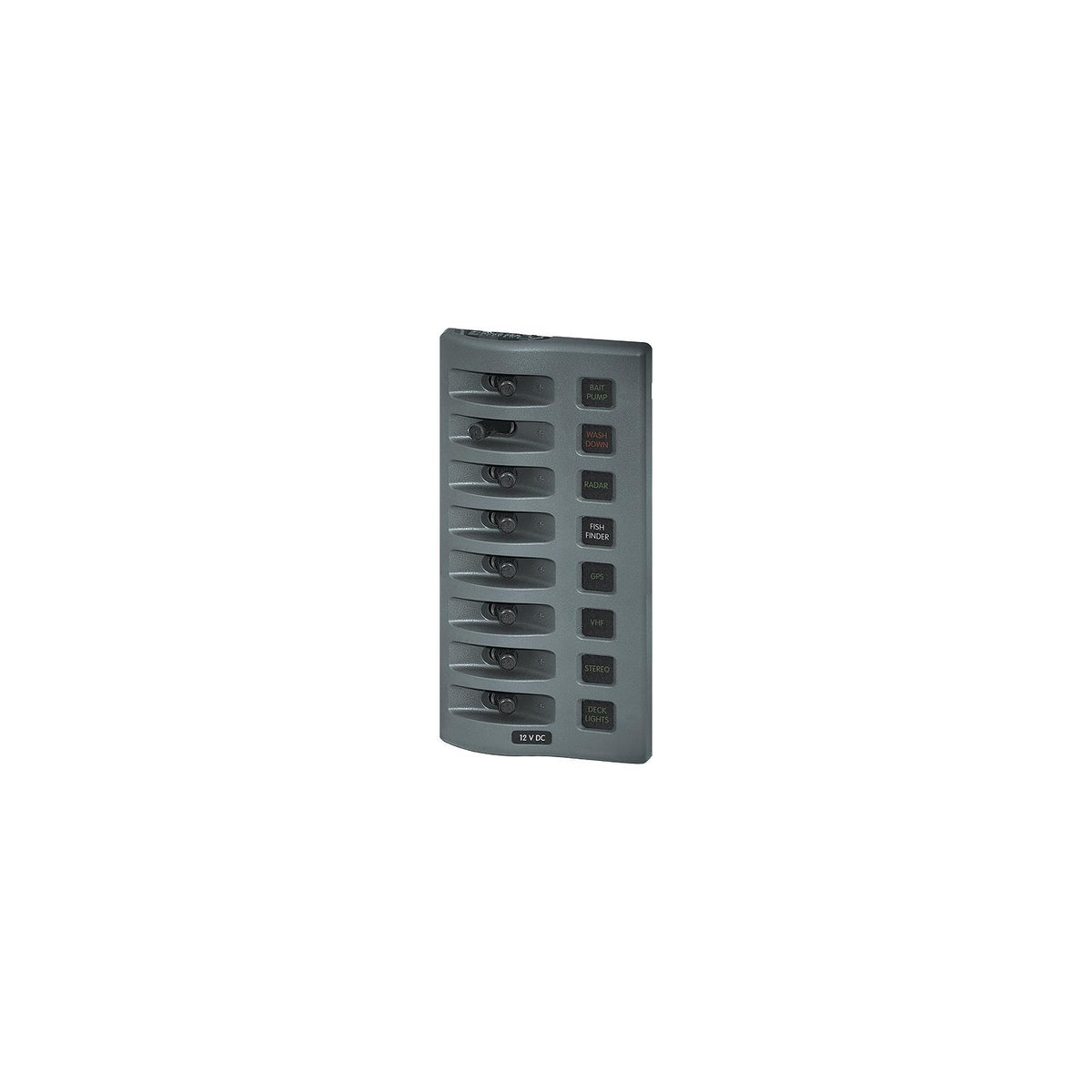 Blue Sea Systems 4308 WeatherDeck 12V DC 8 Position Waterproof Fuse Panel, Gray-Supply Nautica