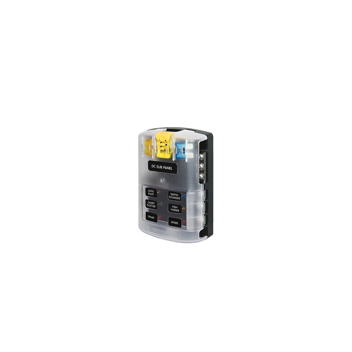 Blue Sea Systems 5025 ST Blade Common Source ATO/ATC Fuse Block w/Negative Bus - 6 Circuits with Cover