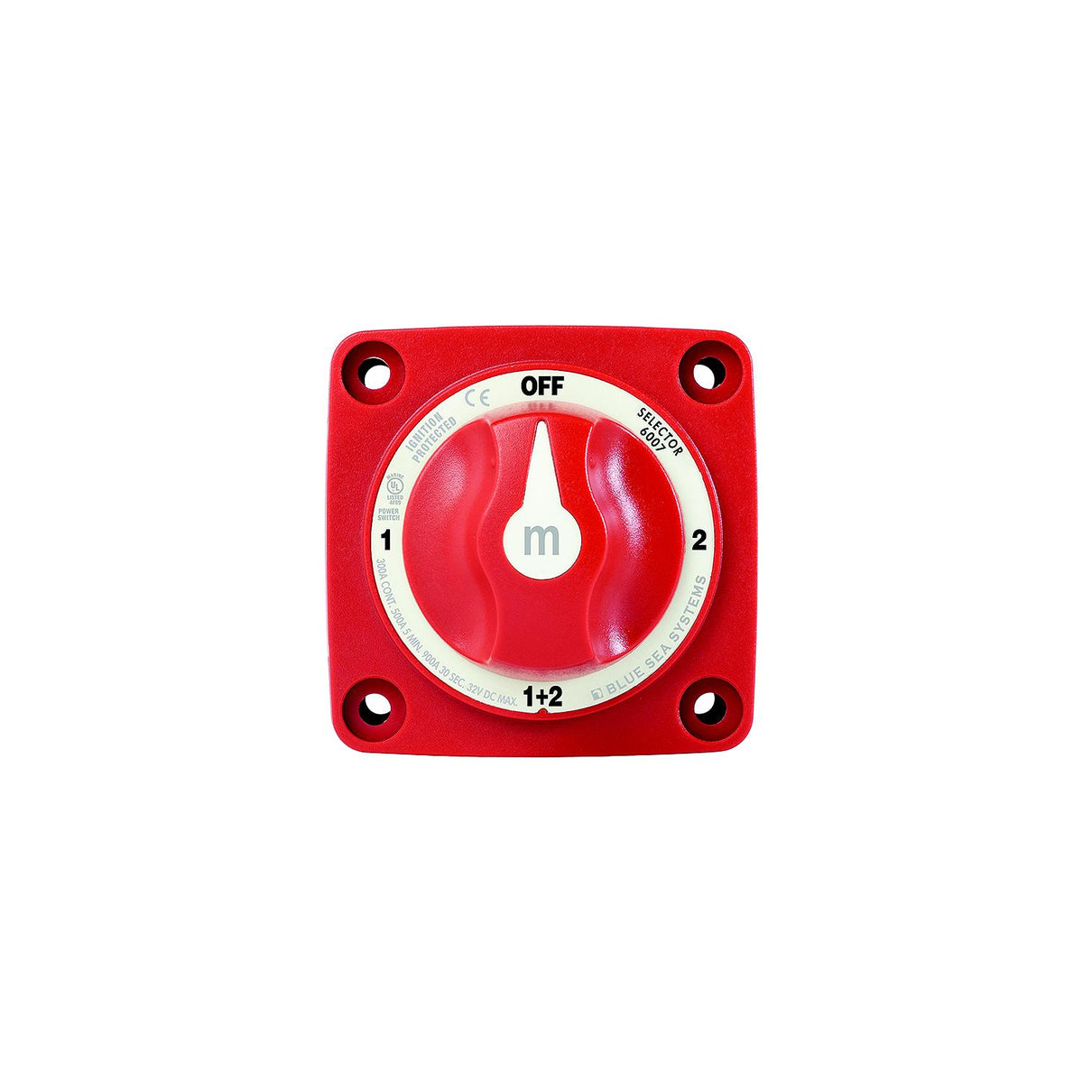 Blue Sea 6007 Battery Switch Mini 4-Position w/Knob, Red-Supply Nautica