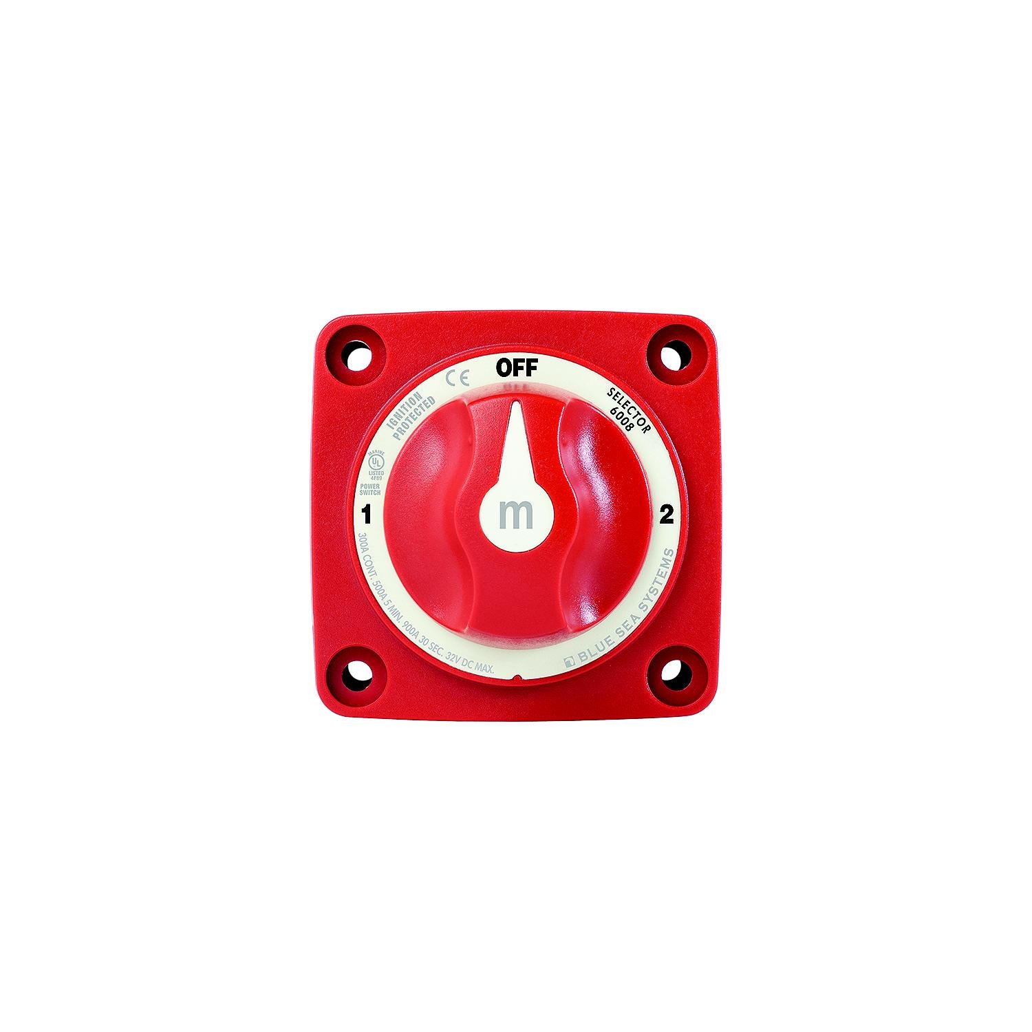 Blue Sea 6008 Battery Switch Mini 3-Position w/Knob, Red-Supply Nautica