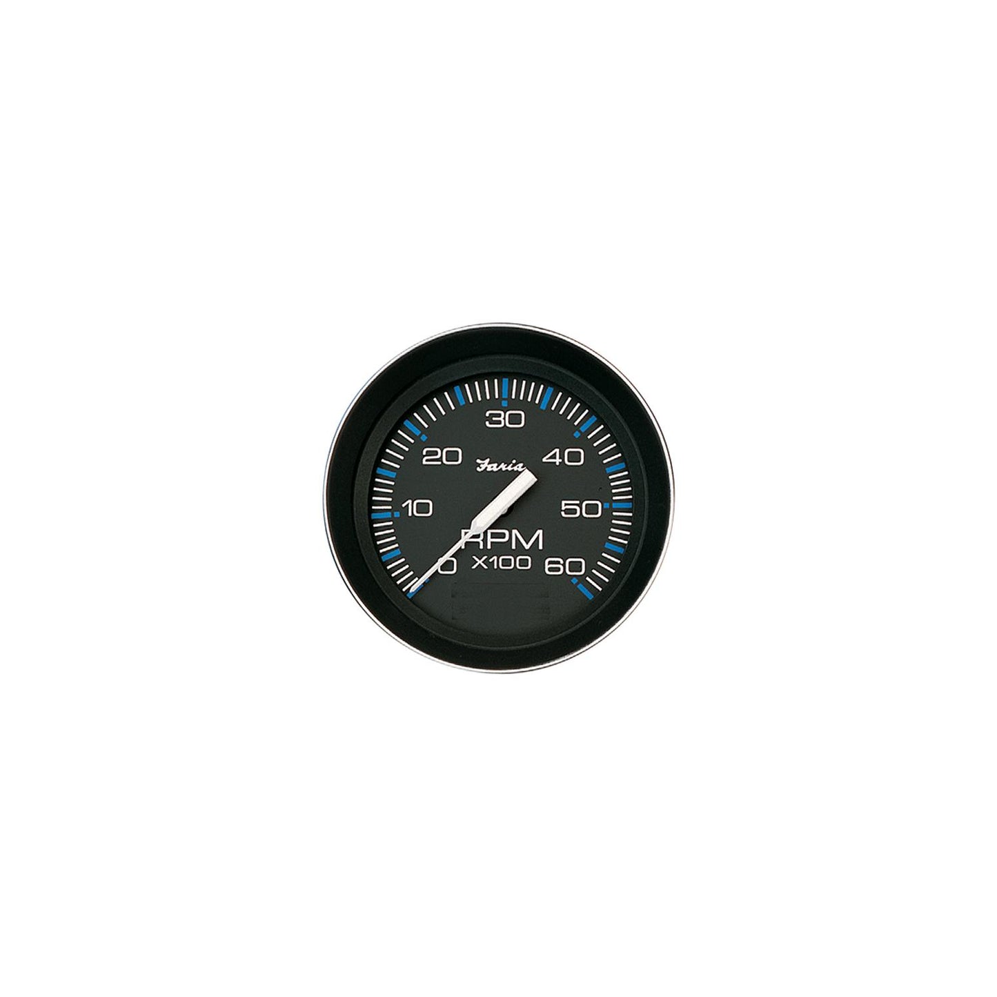 Faria Coral Black 4" Gauge - 6000 RPM Tachometer  (Gas) (Inboard & IO)