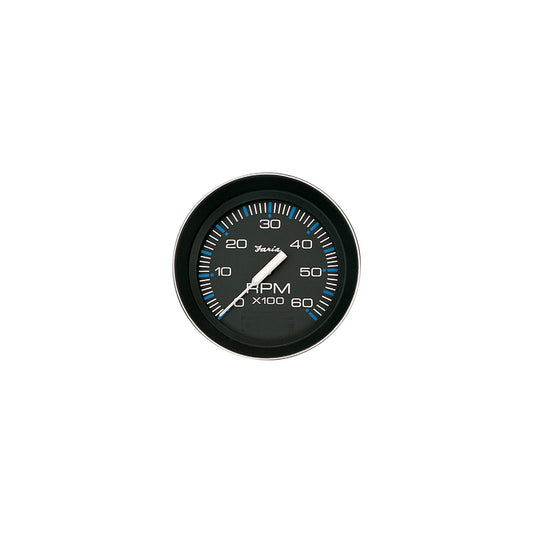 Faria Coral Black 4" Gauge - 6000 RPM Tachometer  (Gas) (Inboard & IO)