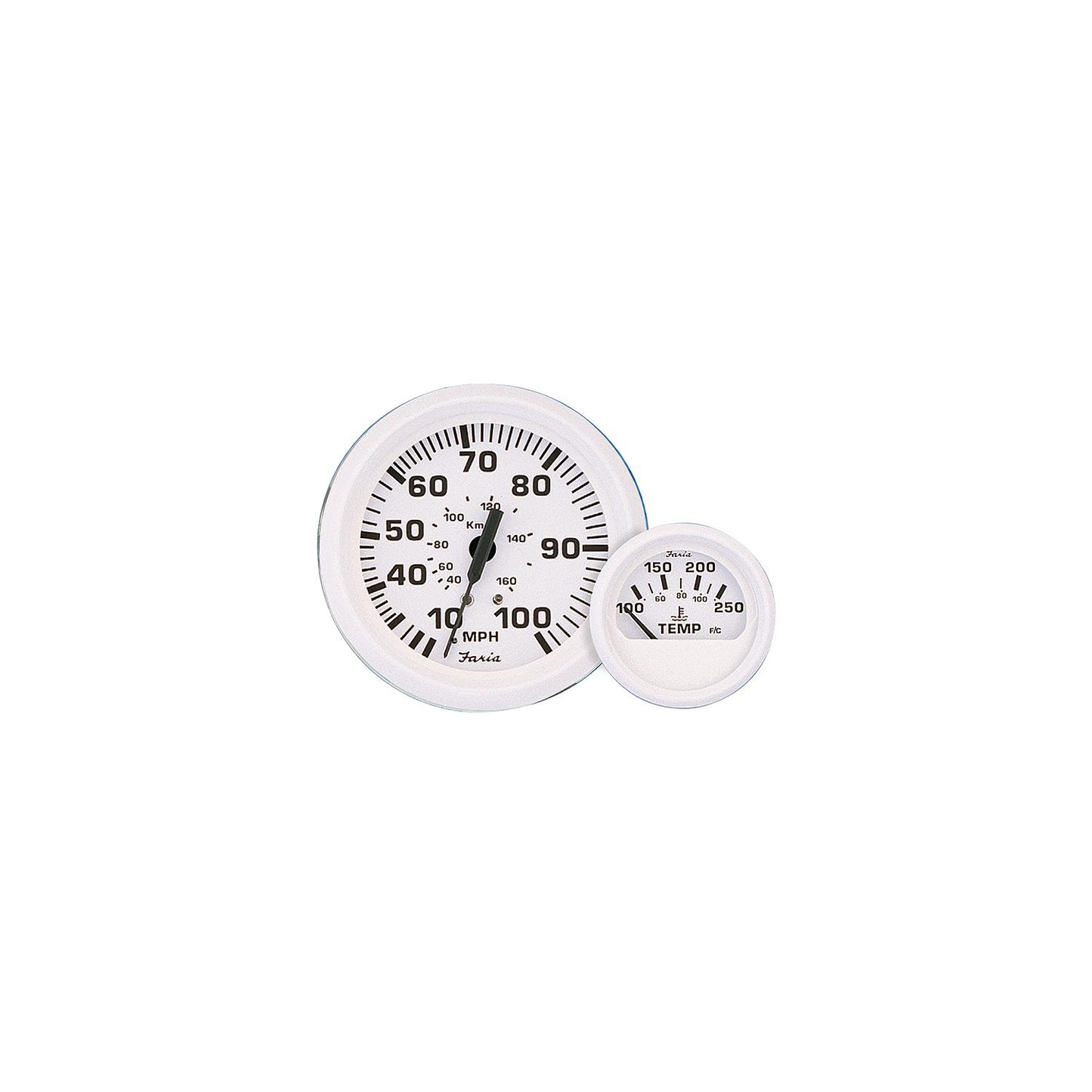 Faria Dress White  4" Gauge - Mechanical Speedometer