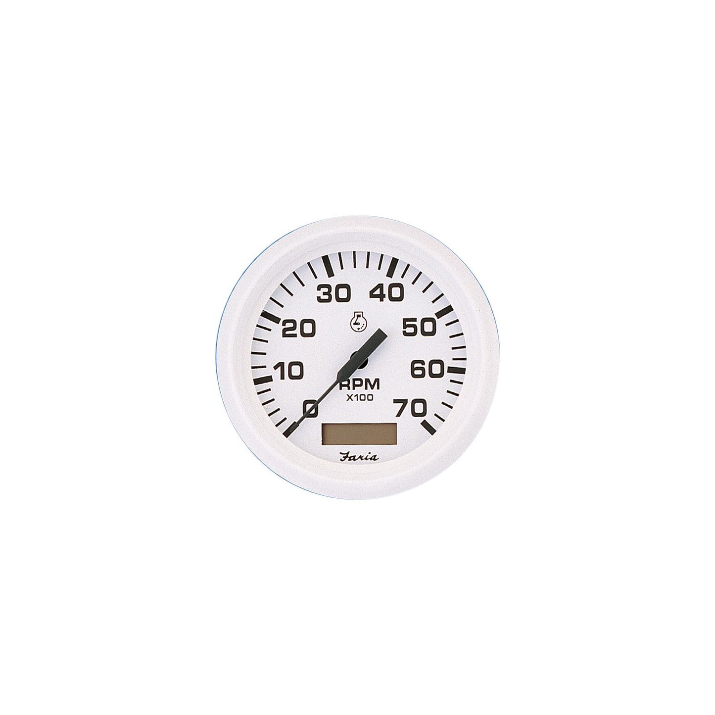 Faria Dress White 4" Gauge - 6000 RPM Tachometer With Hourmeter (Gas) (Inboard & I/O)