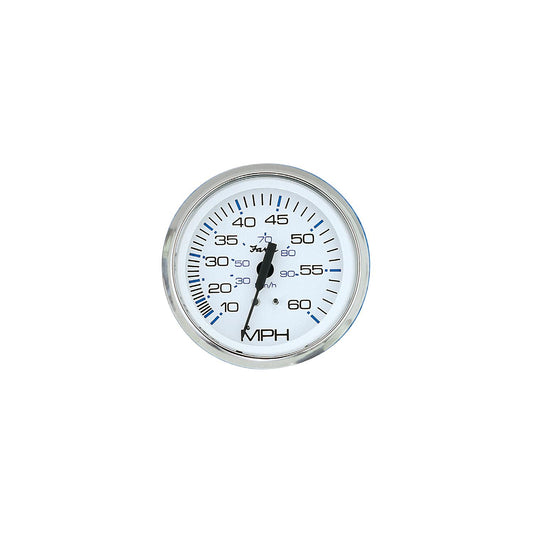 Faria Chesapeake SS White 4" Gauge - Speedometer, 60 MPH