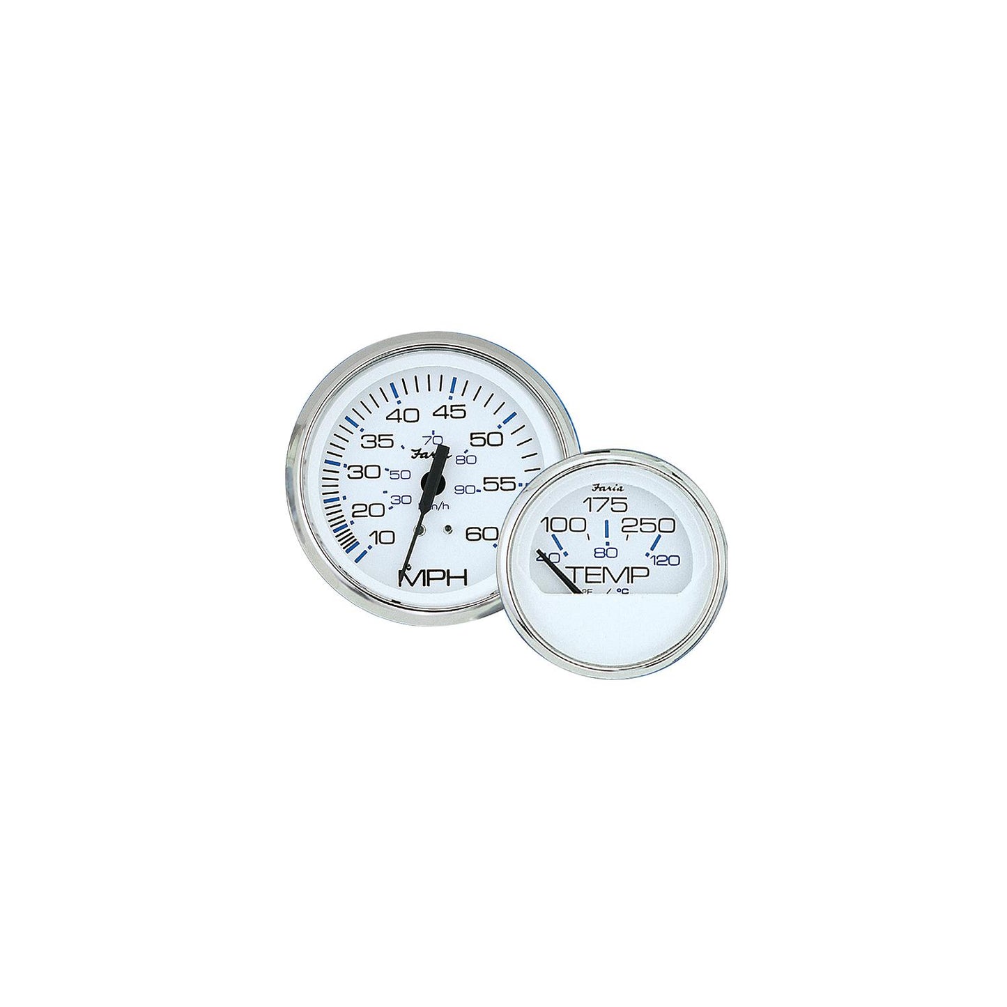 Faria Chesapeake SS White 2" Gauge - Trim Gauge, J/E/Suzuki Outboard