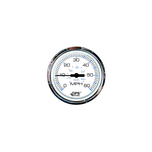 Faria 33839 Chesapeake SS White 4" Gauge - 60 MPH GPS Speedometer