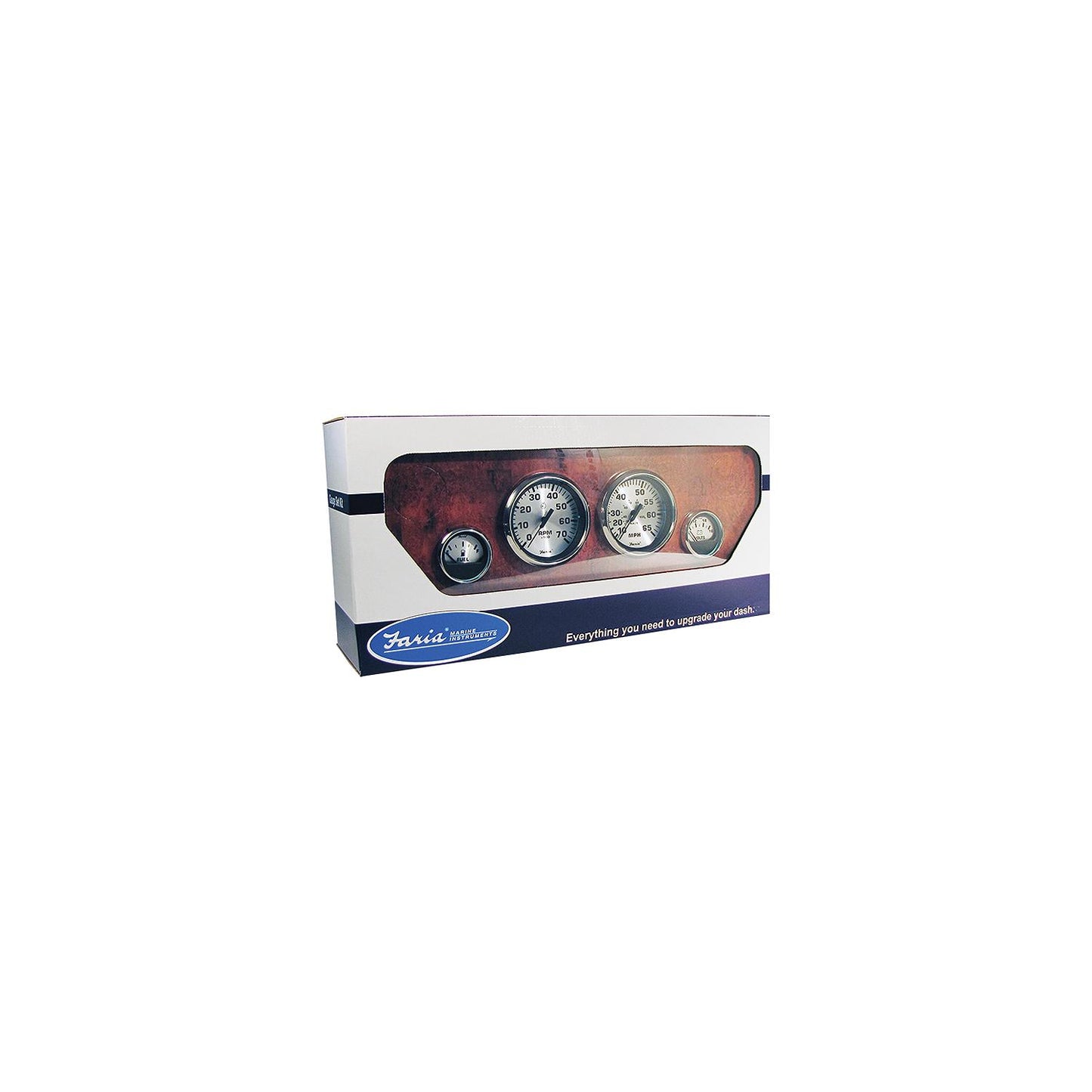 Faria Spun Silver 4 Gauge Outboard Set-Supply Nautica