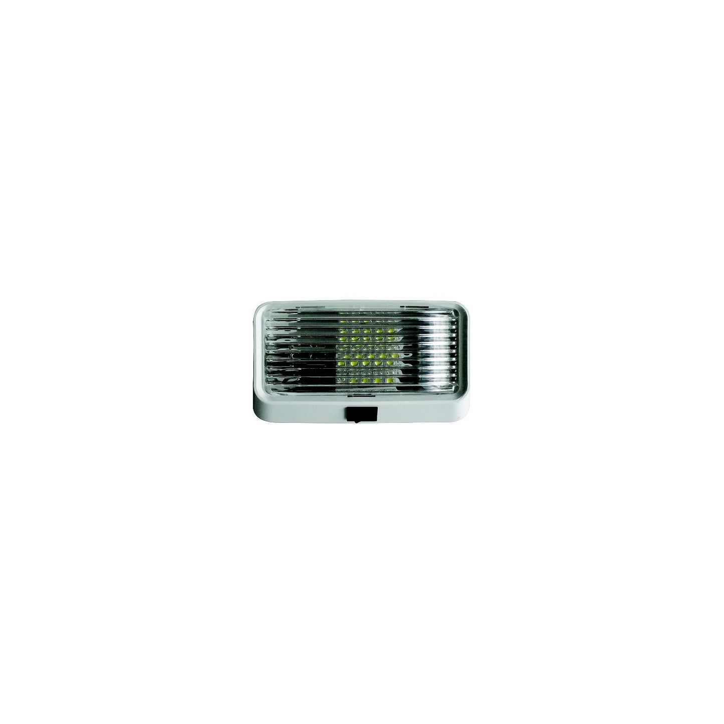 Valterra DG52723VP LED Surface Mt. Porch Light w/Switch, Rectangular, White w/Clear Lens