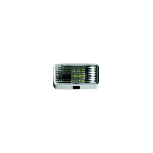 Valterra DG52723VP LED Surface Mt. Porch Light w/Switch, Rectangular, White w/Clear Lens