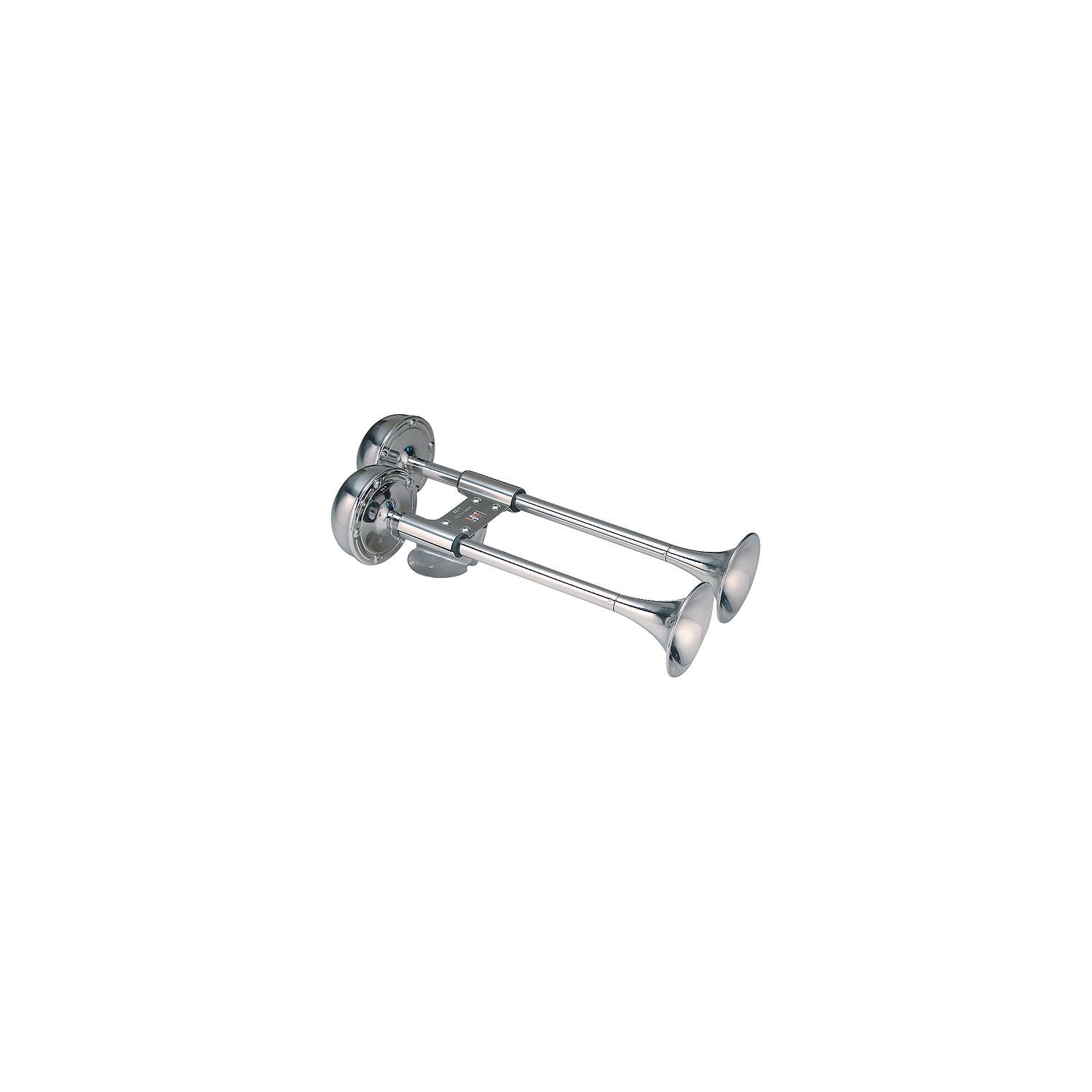 Marinco Compact Dual Trumpet Electric Horn 12V Stainless Steel-Supply Nautica