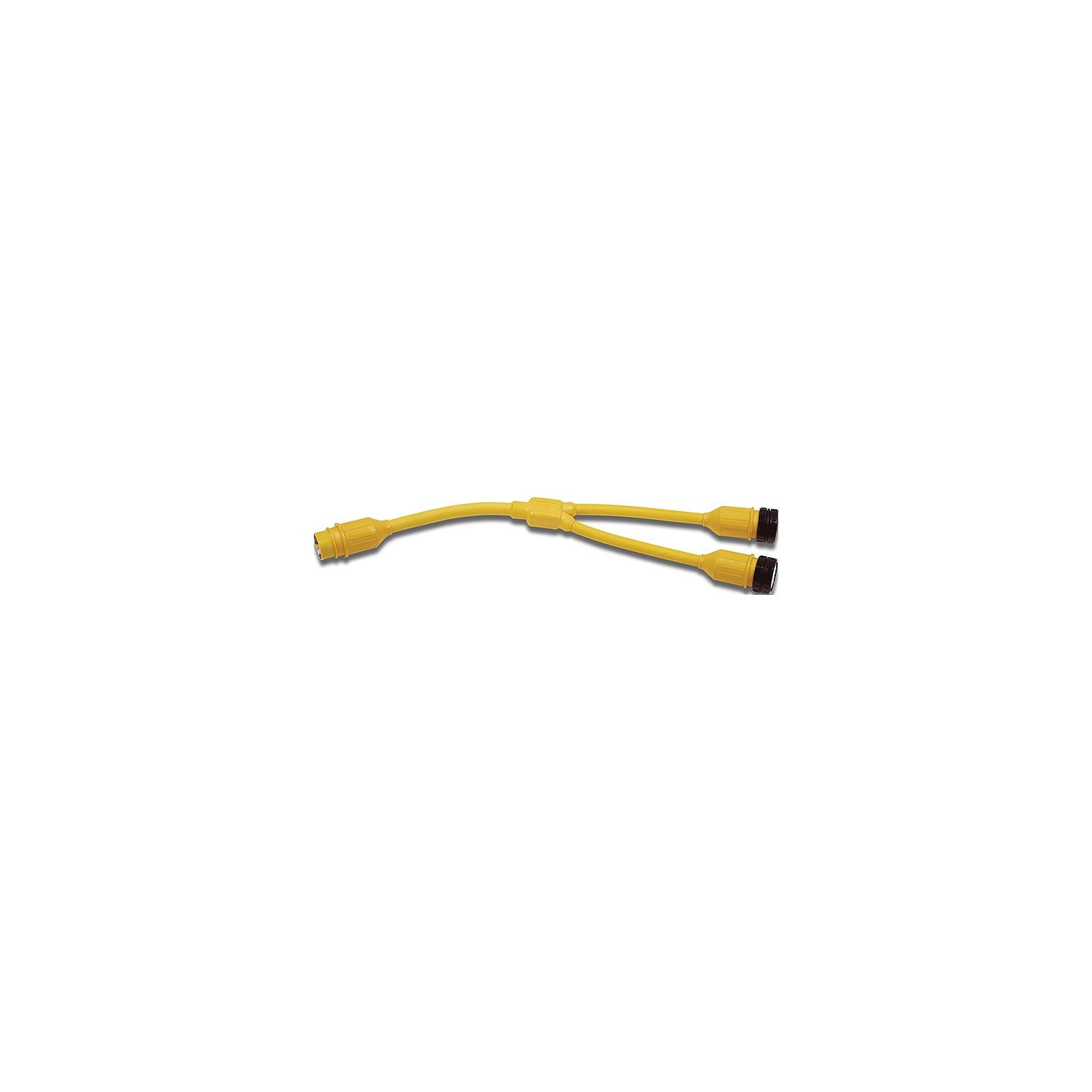 Marinco 154AY Standard "Y" Adapter Dock Side Male 50A 125V Locking to Boat Side Female 2-50A/125V Locking With Sealing Collar System-Supply Nautica