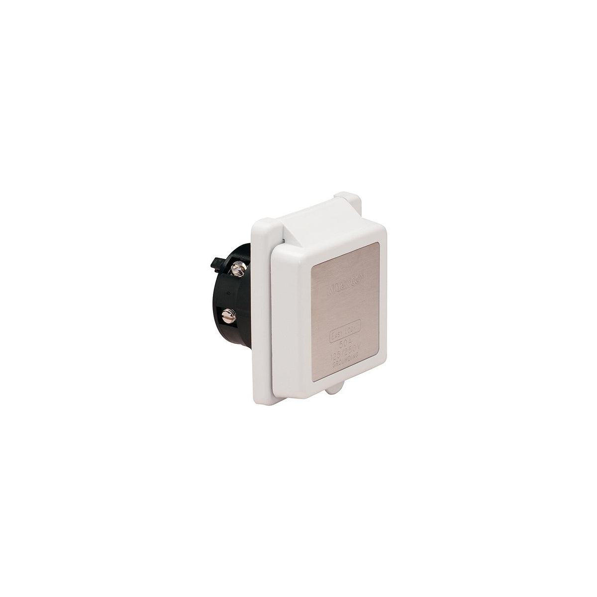 Marinco 50 Amp 125V Power Inlet With Stainless Steel Trim Without Rear Safety Enclosure-Supply Nautica