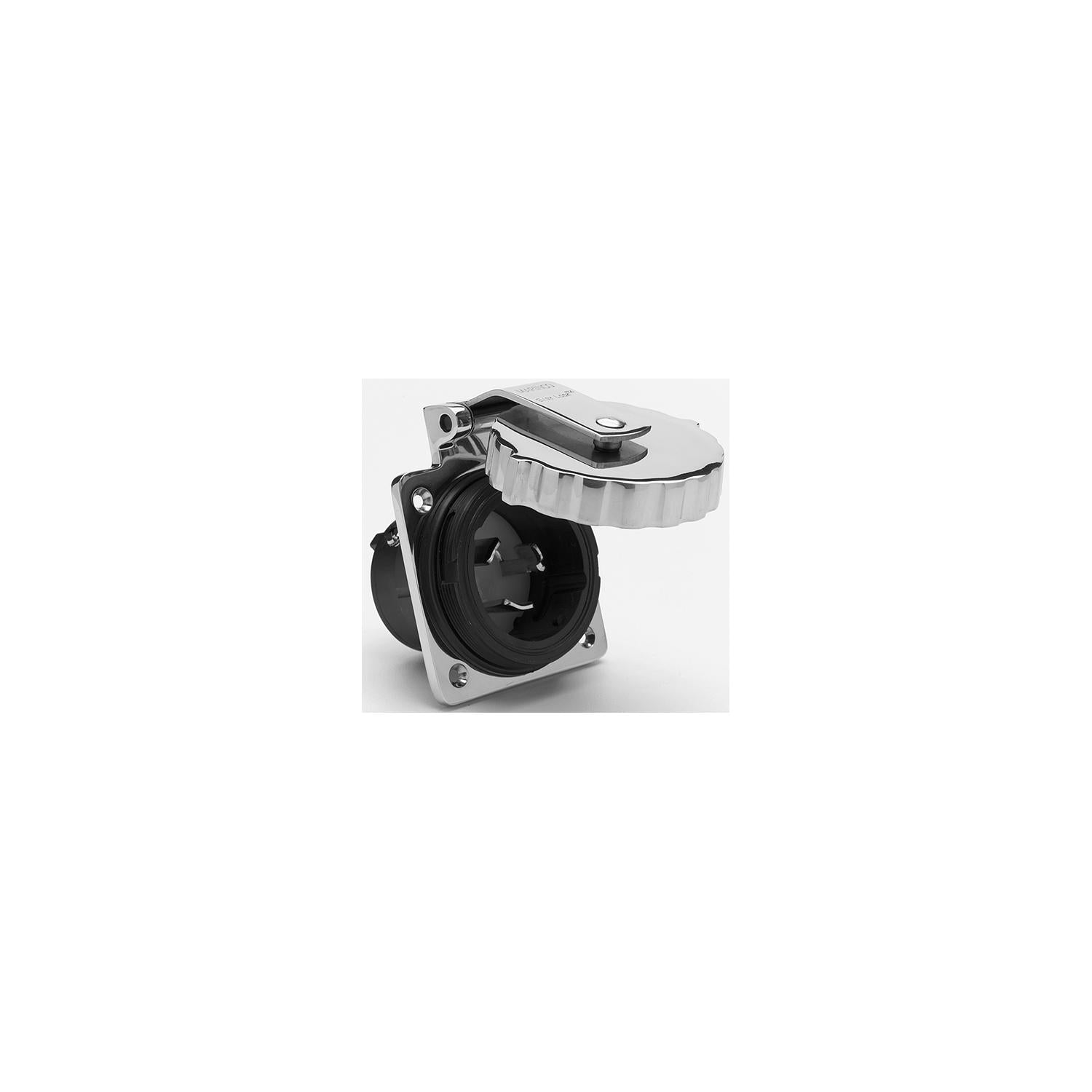 Marinco 6371EL 50A/125V Stainless Steel Power Inlet w/o Rear Safety Enclosure-Supply Nautica