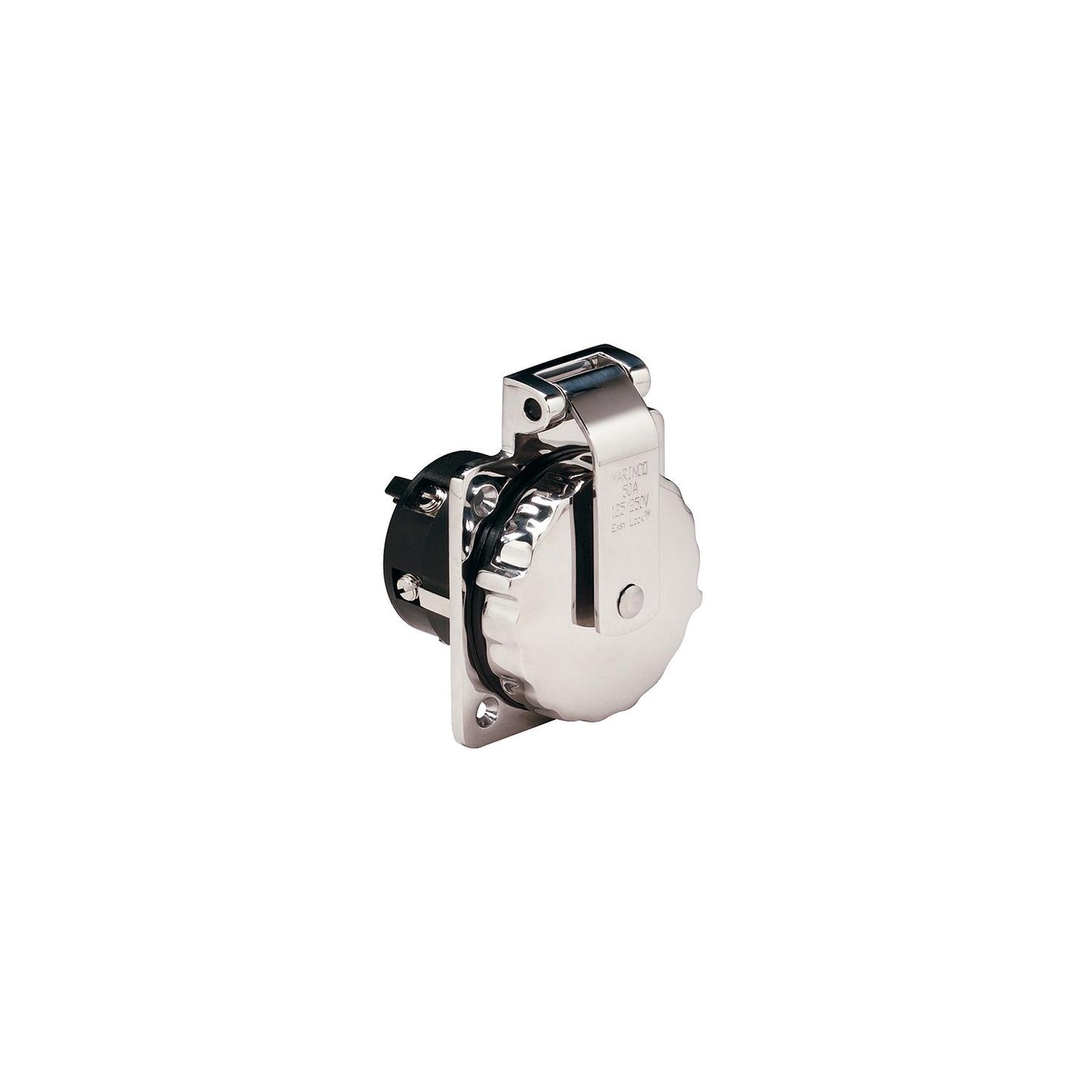 Marinco 6373EL 50A 125/250V Stainless Steel Power Inlet w/o Rear Safety Enclosure-Supply Nautica