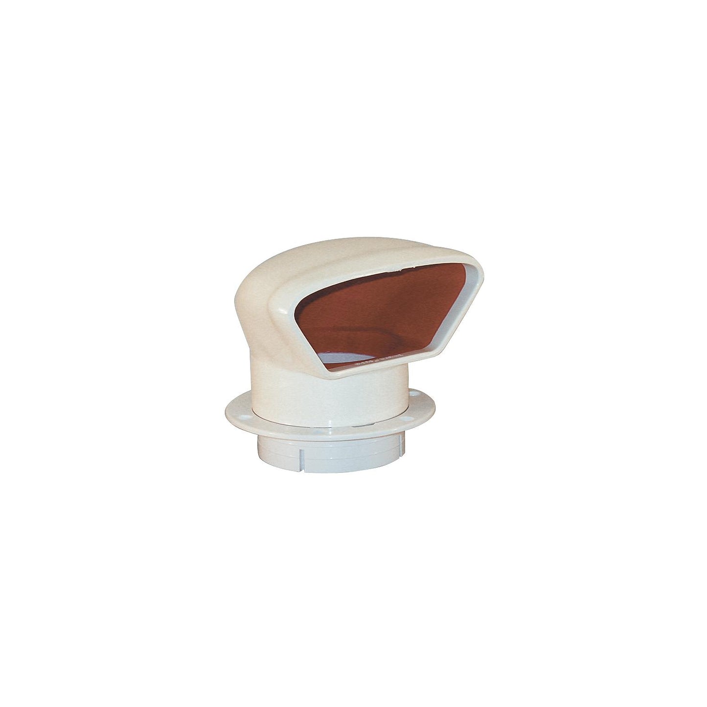 Marinco Snap-In Deluxe Low Profile PVC Cowl Vent, White With Bright Red Interior (Includes White Snap-In Deck Plate and Cover)-Supply Nautica