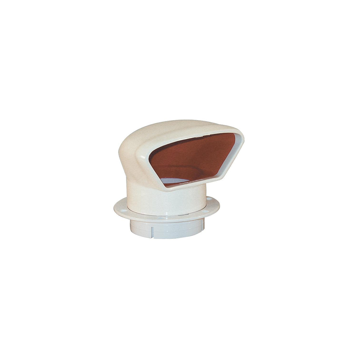 Marinco Snap-In Deluxe Low Profile PVC Cowl Vent, White With Bright Red Interior (Includes White Snap-In Deck Plate and Cover)-Supply Nautica