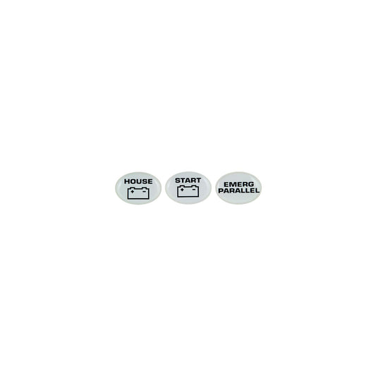 Marinco Set of 3 Battery Switch Labels (Start, Emerg Parallel, House)-Supply Nautica