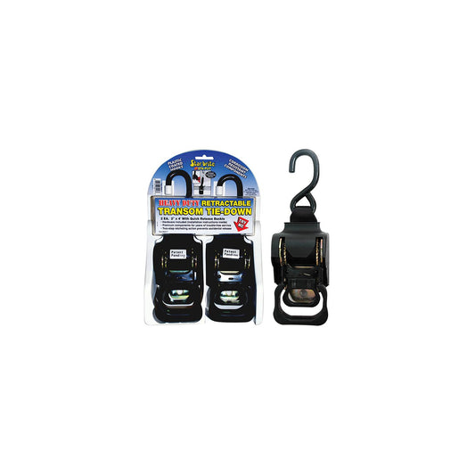 Star Brite Sta-Put 60428 2" Heavy Duty Retractable Tie Downs (2 Per Pack)