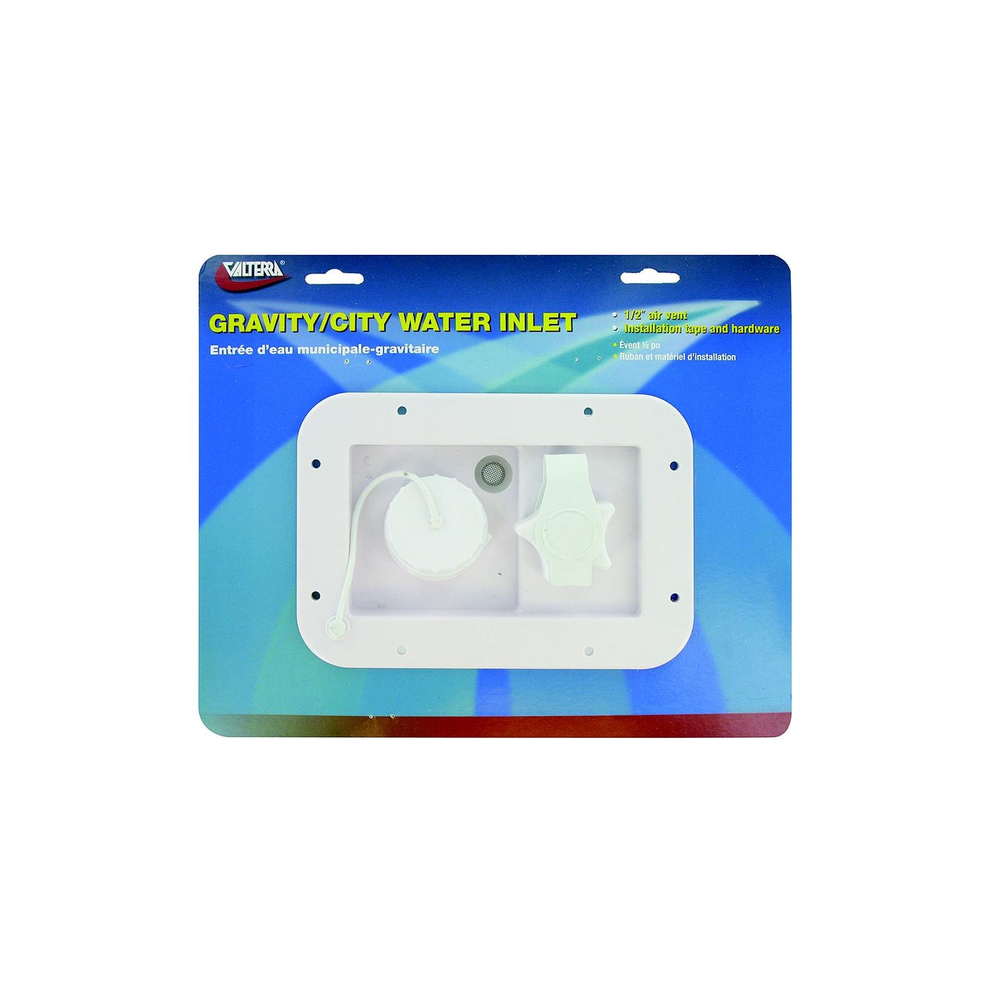 Valterra Gravity City 1/2" Air Vent Water Inlet & Includes Hardware & Installation Tape