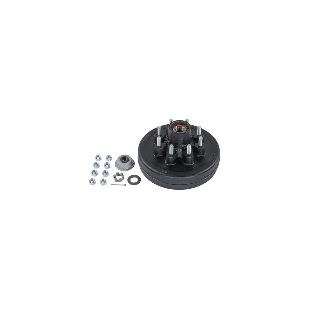 Lippert 12" Brake Drum Hub Kit with Installed Bearings - 8 on 6-1/2", 9/16" Studs, 7,000-lb. Axles #2024013261-Supply Nautica