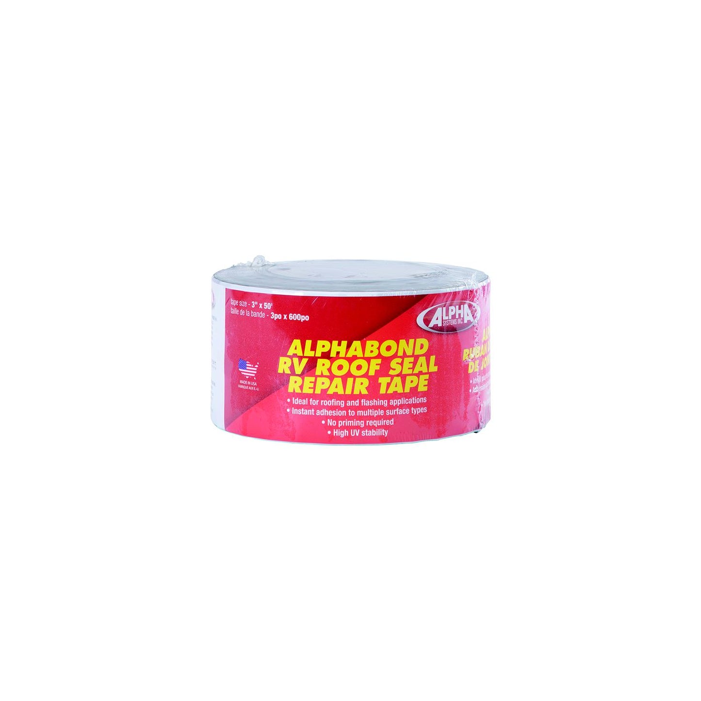 Alpha Systems 862408 All-Purpose Butyl Tape, 3" X 50", White