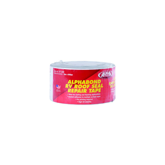 Alpha Systems 862408 All-Purpose Butyl Tape, 3" X 50", White