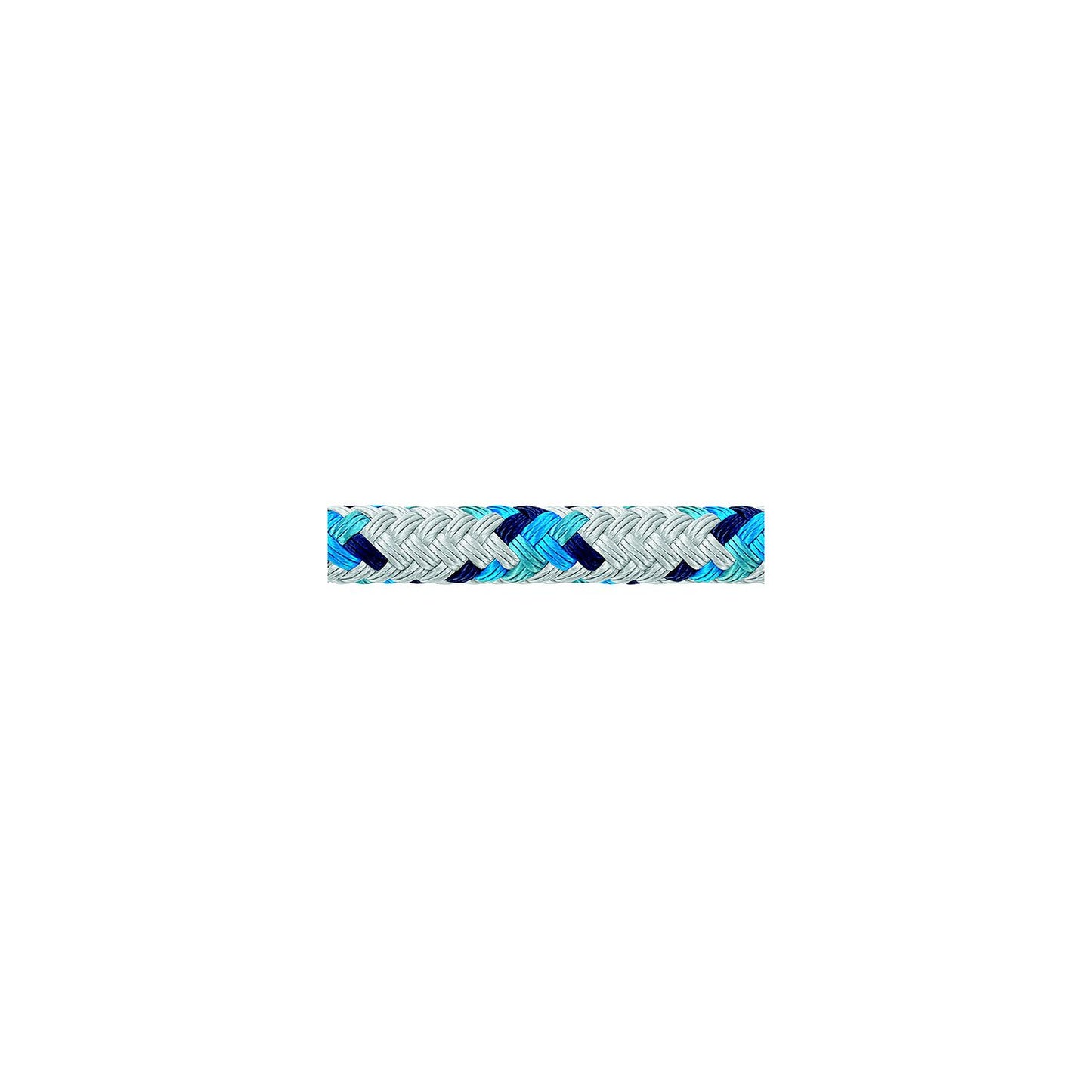 Samson 435016805030 XLS3 Yacht Braid, 1/4" (6mm) x 500', White w/Blue Tracer