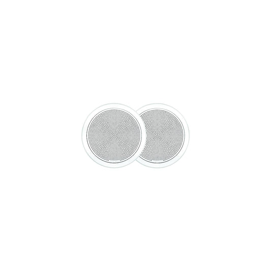 Fusion 0100229900 FM Series 6.5" Round Flush Mount Marine Speakers, 1 pr., White