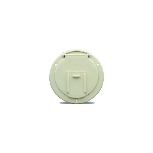 B&B Molders 94327 Round Electric Cable Hatch w/Back, 4-5/8" Colonial White-Supply Nautica