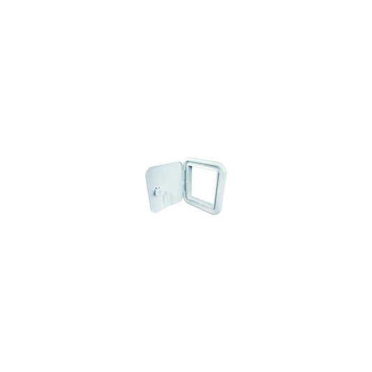 B&B Molders 94333 Square Electric Cable Hatch, Small w/Open Back & Thumb Latch, Polar White-Supply Nautica
