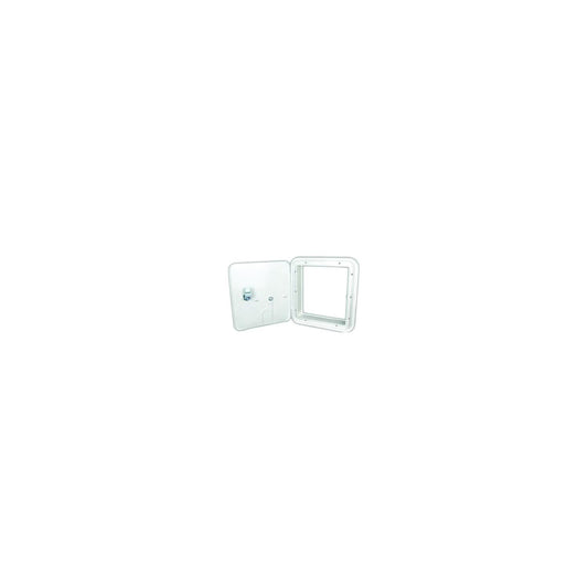 B&B Molders 94337 Square Electric Cable Hatch, Large w/Open Back & Key Lock, Polar White-Supply Nautica