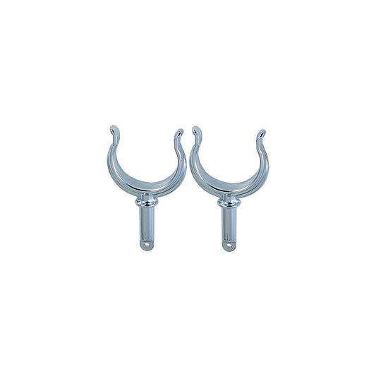 Ribbed Rowlock Horns, Chrome Plated, Pair