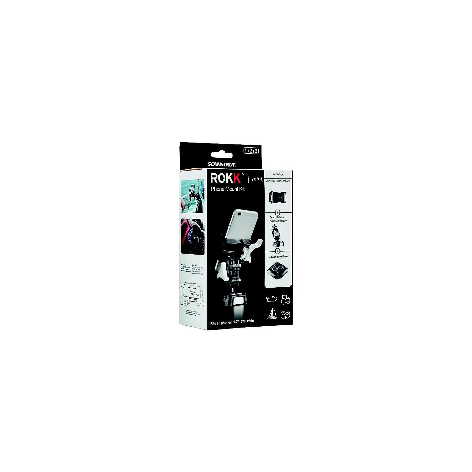 Scanstrut RLS509404 Rokk Mini Mount - Cell Phone Clamp Kit, Self Adhesive Surface Mount-Supply Nautica