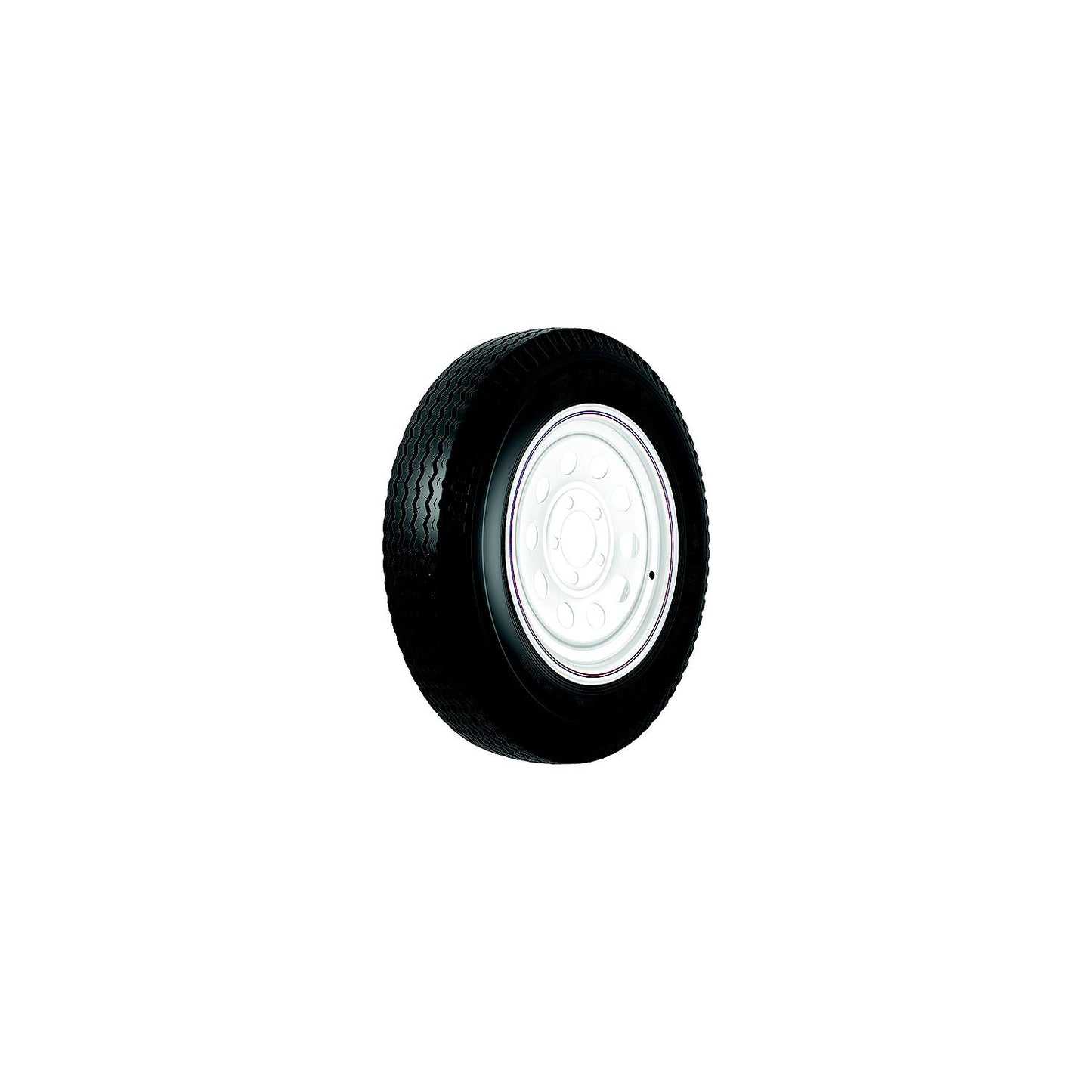 Loadstar Bias Tire and Wheel (Rim) Assembly K353 480-12 5 Hole 6 Ply, White With Stripe, Modular