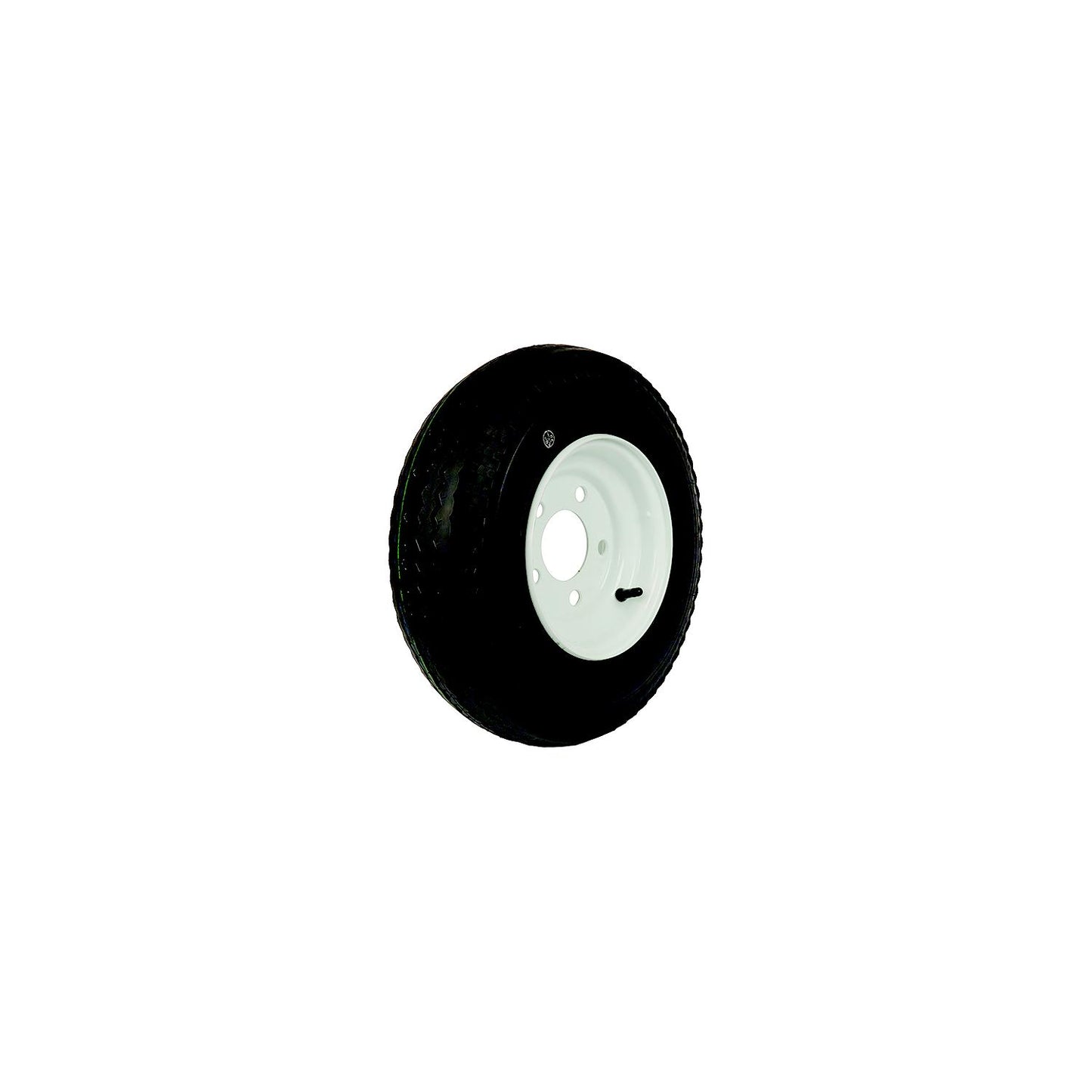 Loadstar Bias Tire and Wheel (Rim) Assembly K353 480-12 5 Hole 4 Ply, White, Conventional