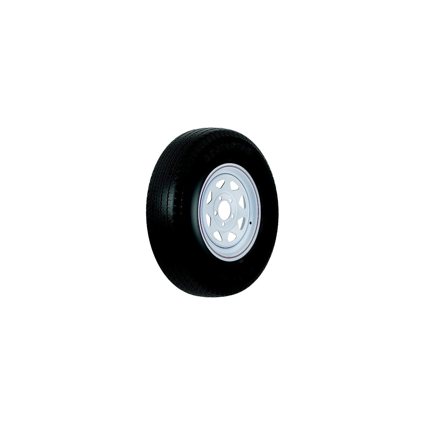Loadstar Tire and Wheel (Rim) Assembly KR03, ST225/75R15 5 Hole D Ply, White With Stripe, Spoke-Supply Nautica
