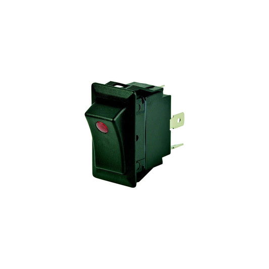 BEP 1001714 Rocker Switch, Off-On, SPST, 1/4" Blade Terminals, Illuminated Red-Supply Nautica