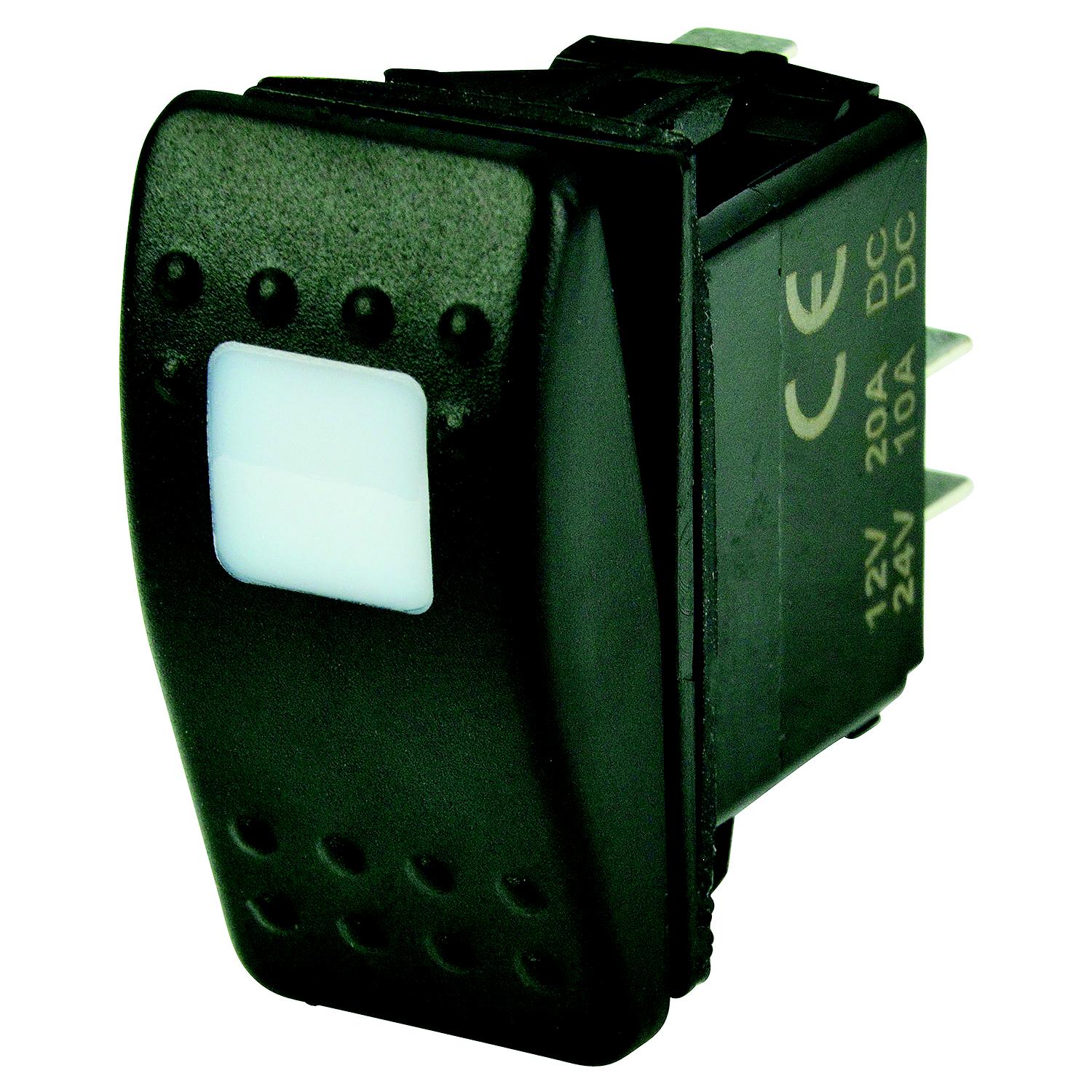 BEP 1001801 Weather Resistant Contura Rocker Switch, Off-On, SPST, 1/4" Blade Terminals, Illuminated Amber-Supply Nautica