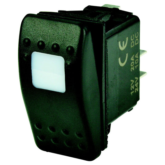 BEP 1001801 Weather Resistant Contura Rocker Switch, Off-On, SPST, 1/4" Blade Terminals, Illuminated Amber-Supply Nautica
