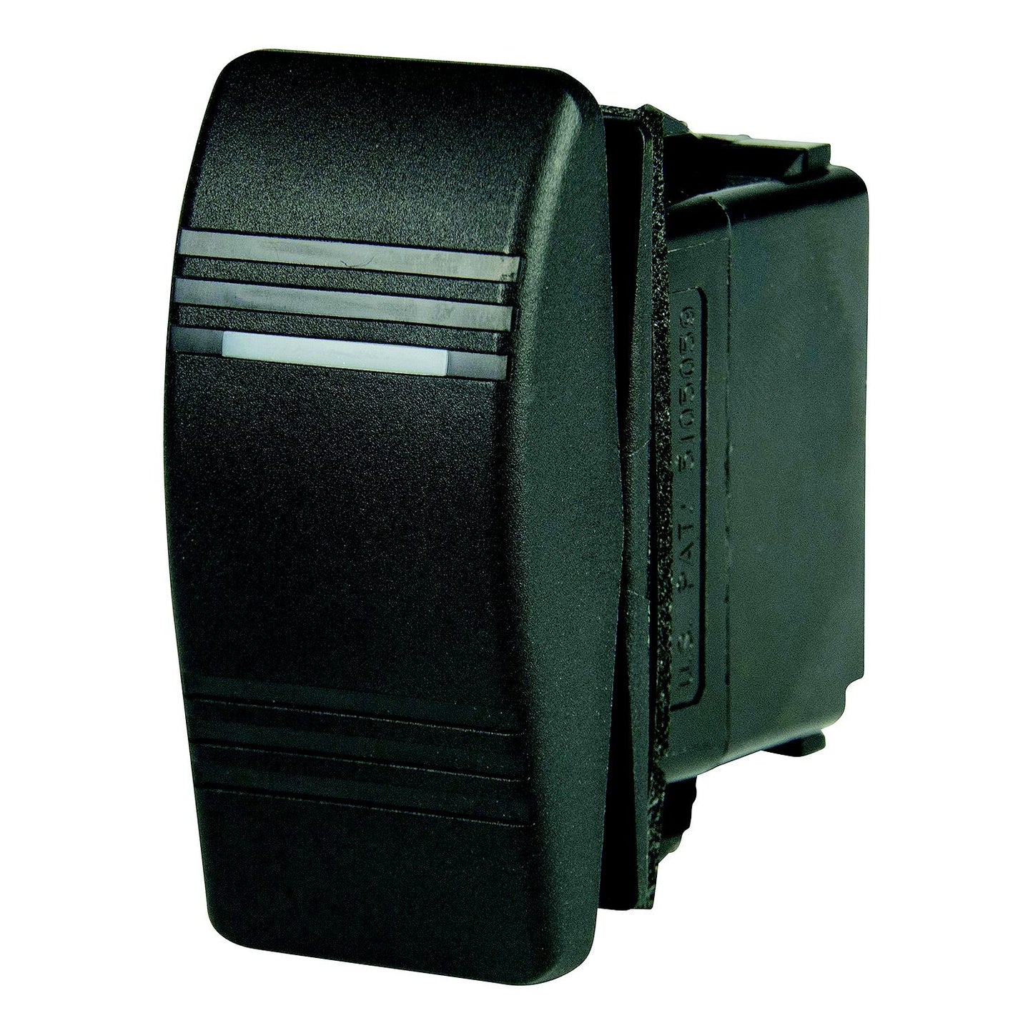BEP 1001807 Weather Resistant Contura Rocker Switch, On-Off-(On), DPDT, 1/4" Blade Terminals, Illuminated Amber-Supply Nautica