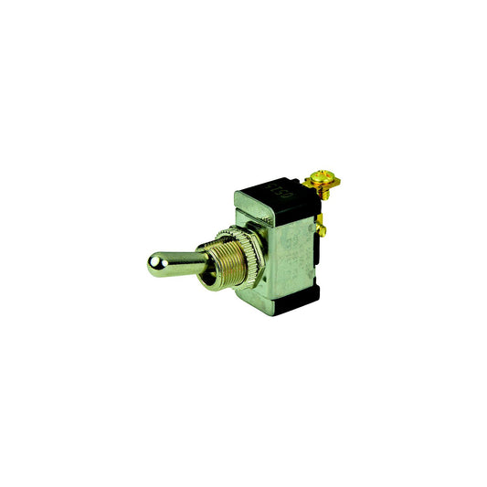 BEP 1002002 Chrome Plated Toggle Switch, Off-(On), SPST, #6–32 Screw Terminals-Supply Nautica