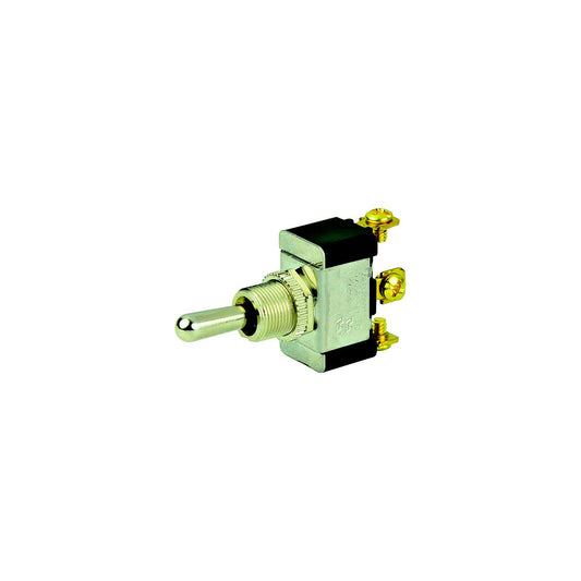 BEP 1002004 Chrome Plated Toggle Switch, (On)-Off-(On), SPDT, #6–32 Screw Terminals-Supply Nautica