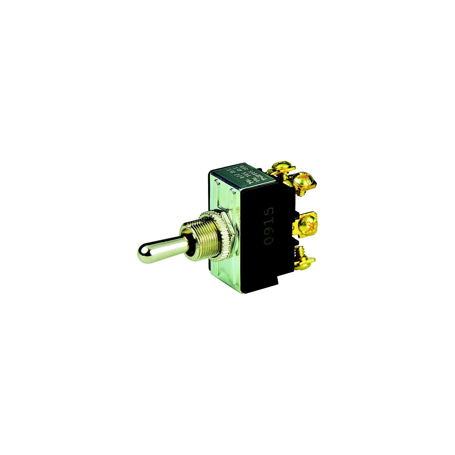 BEP 1002012 Chrome Plated Toggle Switch, (On)-Off-(On), DPDT, #6–32 Screw Terminals-Supply Nautica