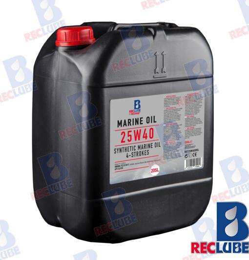 Marine Oil 25W40 Synthetic  205L REC25W40205L